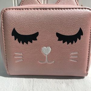 NWT Betsey Johnson pink kitty face wallet